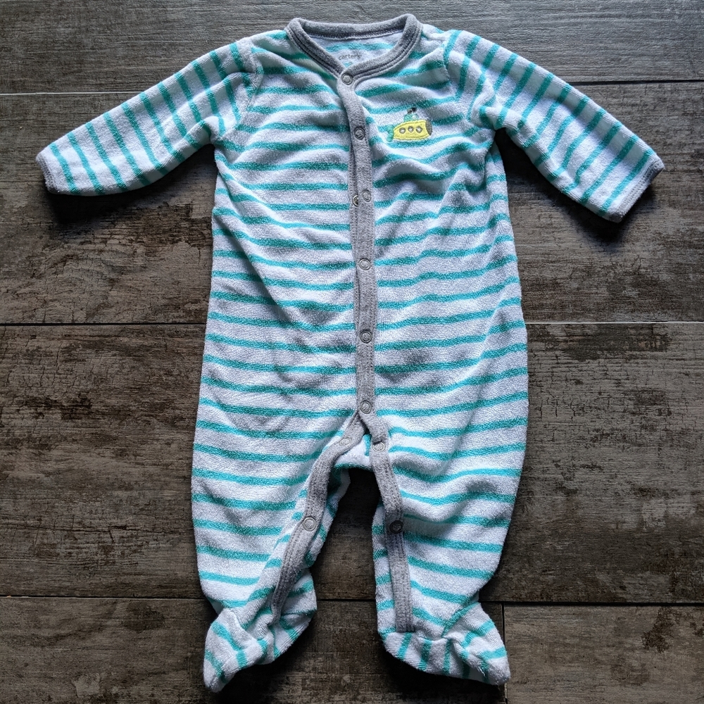 CARTER'S Terry Cloth Footies 3 Months - Picture 2 of 6